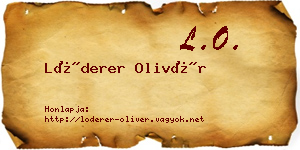 Lóderer Olivér névjegykártya