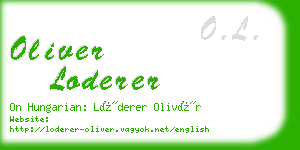 oliver loderer business card